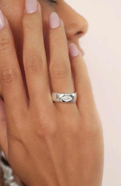 Ettika Treasure Marquise Cut Cubic Zirconia Band Ring In Silver