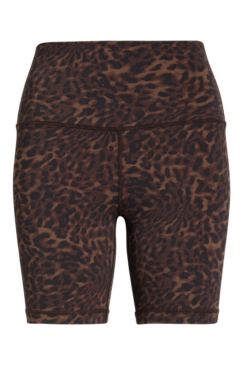 Cloud Leopard Print Bike Shorts, Alternate, color, CARIBOU LEOPARD