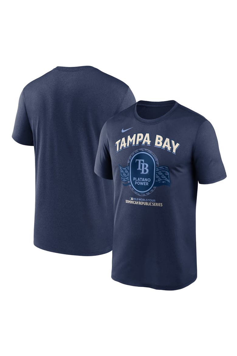 Men's Nike Navy Tampa Bay Rays Dominican Republic Series Legend T-Shirt, Main, color, Navy