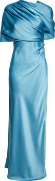Stella McCartney Draped Satin Cape Gown