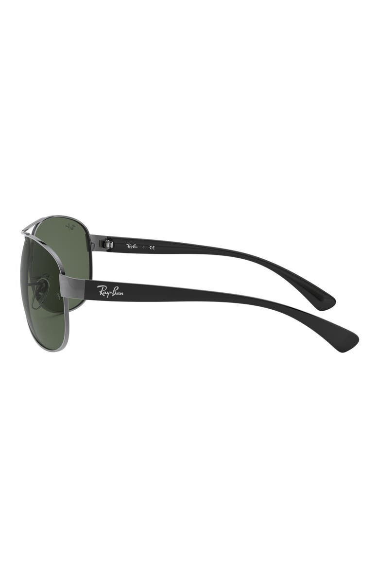 63mm Overzise Pilot Sunglasses, Alternate, color, GUNMETAL GREEN