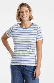 Lands' End Plus Size Micro Rib T-Shirt