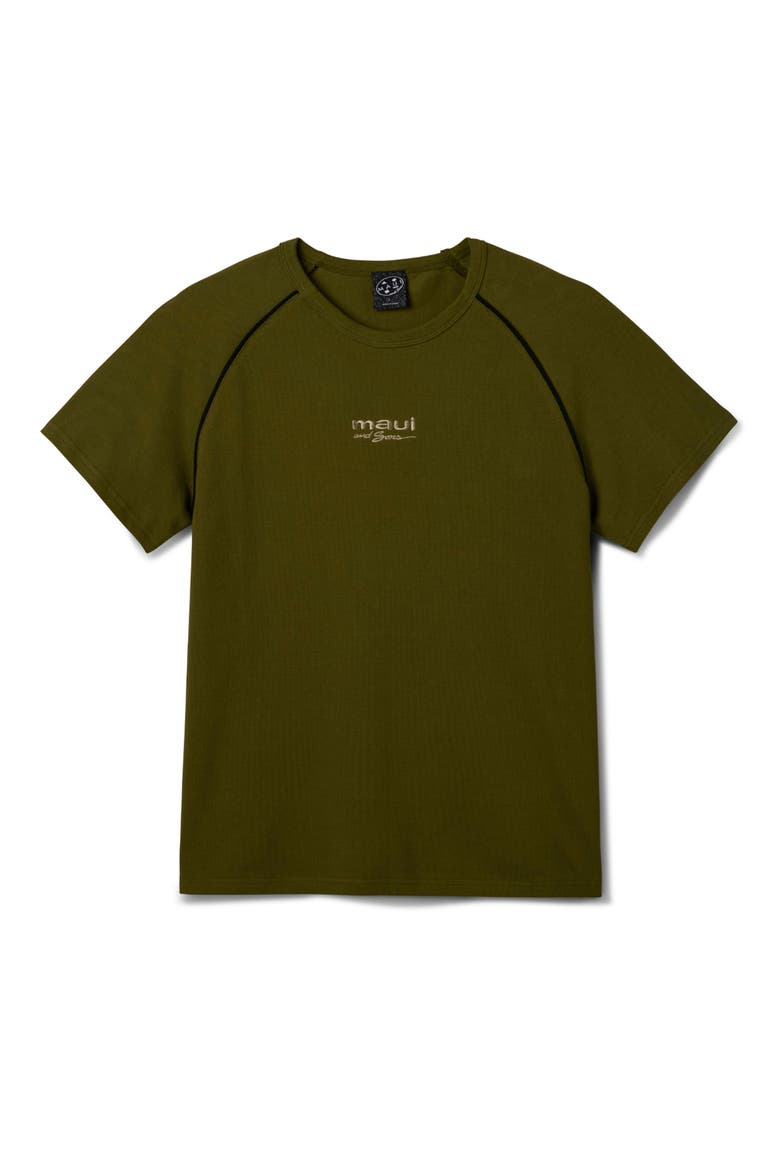 Embroidered Logo Raglan Sleeve Cotton T-Shirt, Alternate, color, OLIVE