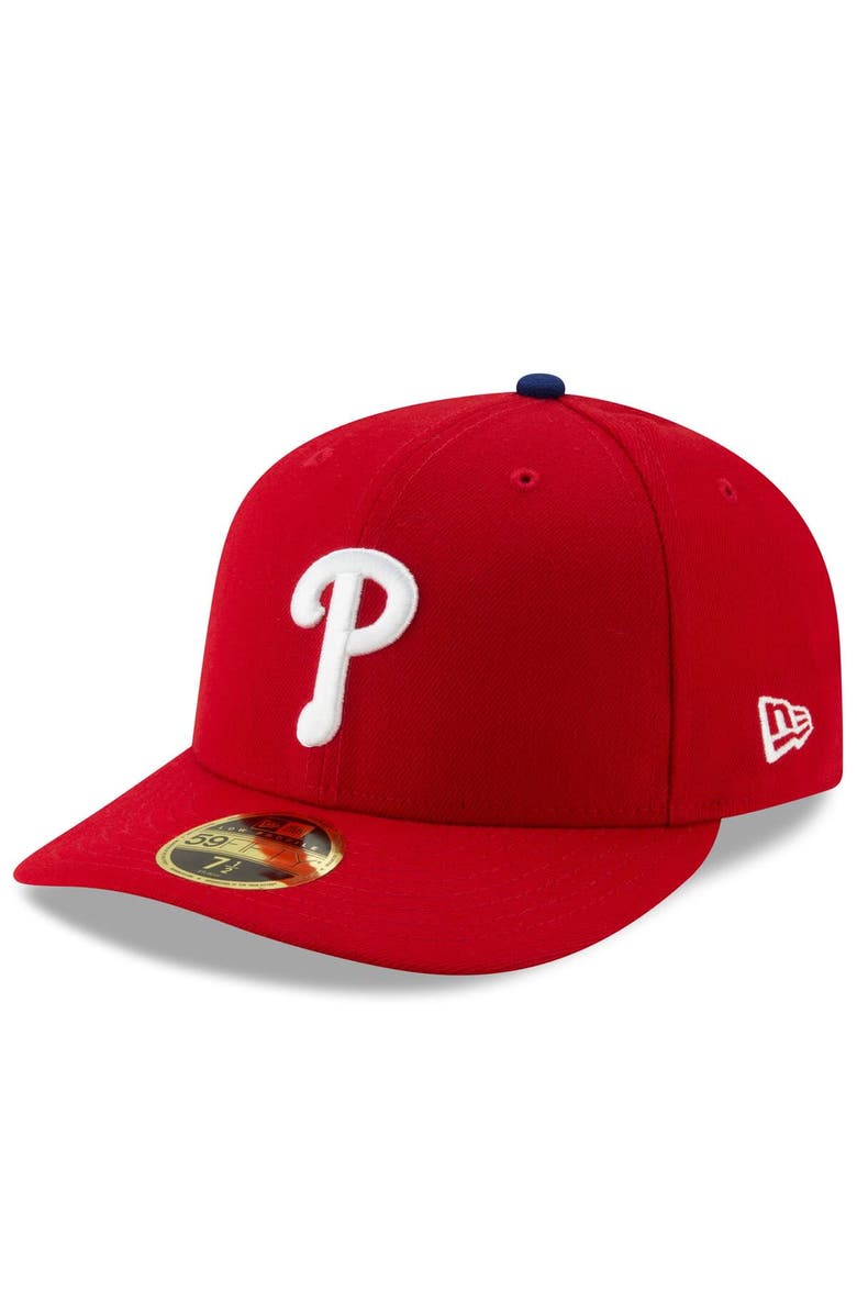 New Era Men's New Era Red Philadelphia Phillies 2024 MLB Postseason Side Patch Low Profile 59FIFTY Fitted Hat, Alternate, color, Red