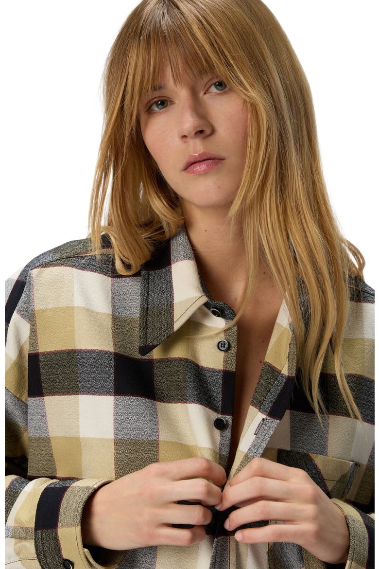 Oversized Check Shirt, Alternate, color, Beige
