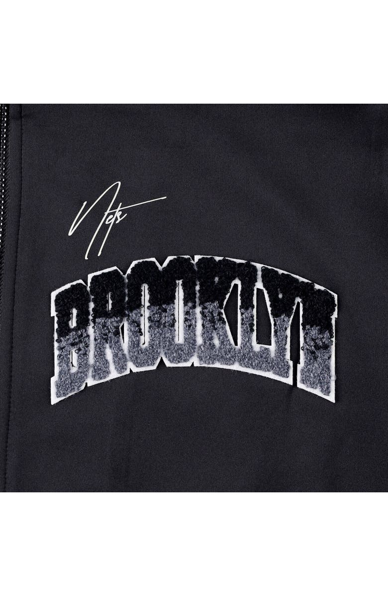 PRO STANDARD Men's Pro Standard Black Brooklyn Nets Hometown Mock Neck Full-Zip Track Jacket, Alternate, color, Black