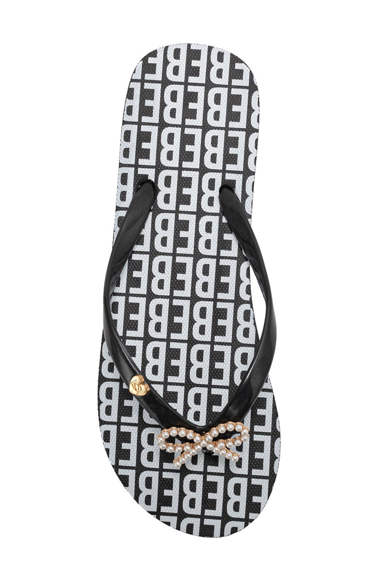 bebe Charm Flip Flop, Alternate, color, Black