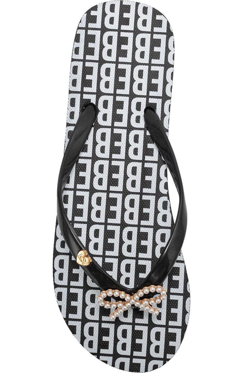 bebe Charm Flip Flop, Alternate, color, Black