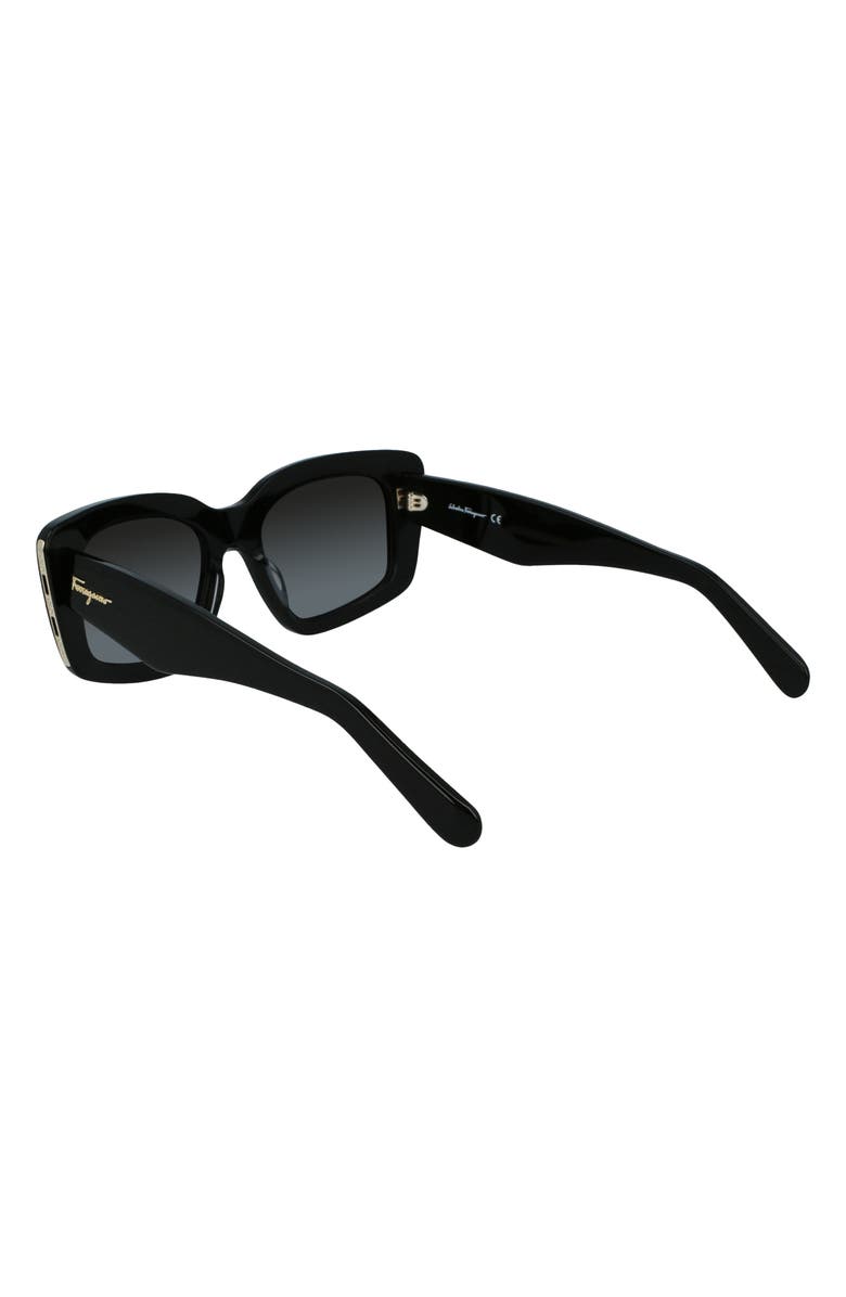 FERRAGAMO Gancini 52mm Rectangular Sunglasses, Alternate, color, 