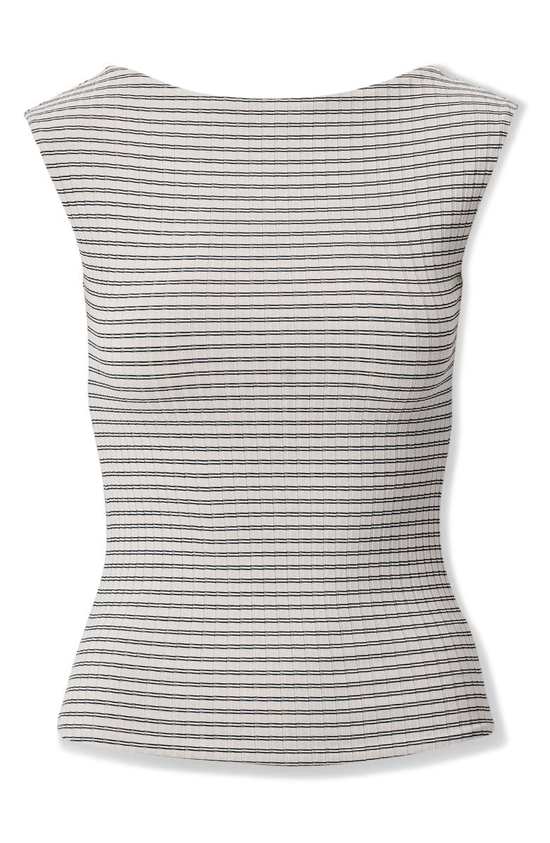 rag & bone Luca Stripe Rib Tank, Alternate, color, Ivory Stripe