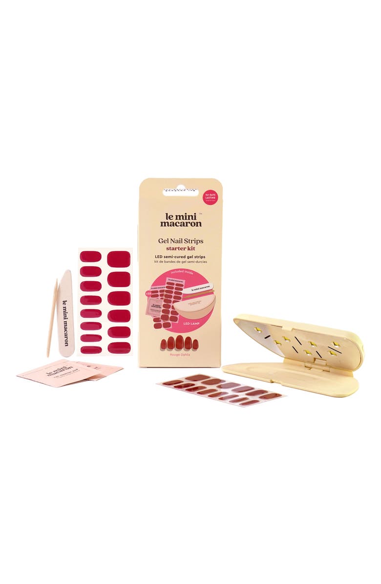 Le Mini Macaron Gel Strips Nail Starter Kit, Main, color, Rouge Dahlia