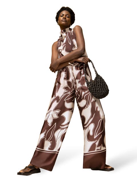 Swirl Border Print Trouser