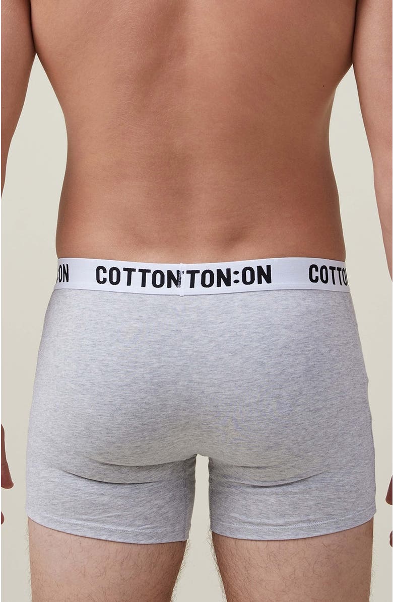 Cotton On Men's Mens Organic Cotton Trunks, Alternate, color, Light Grey Marle White Black