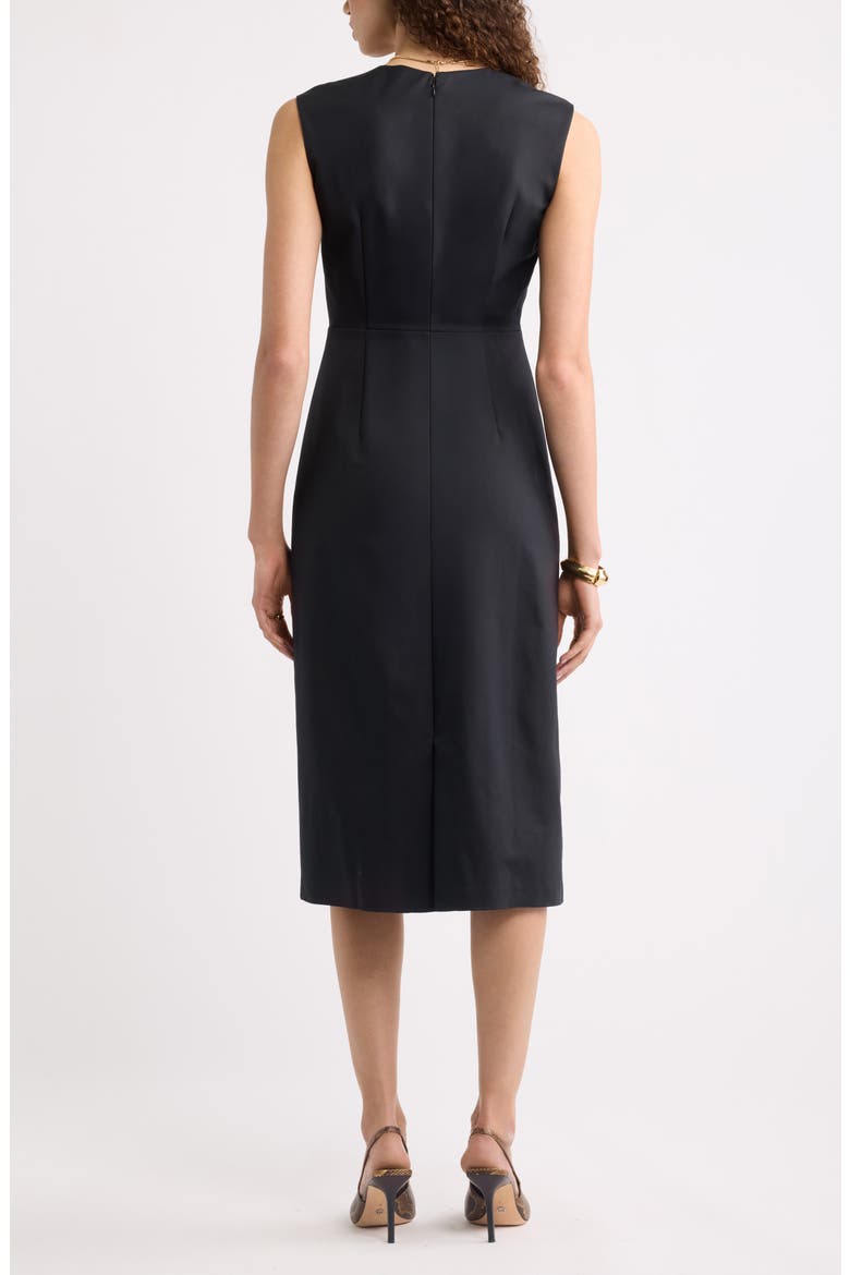 Square Neck Midi Dress, Alternate, color, BLACK