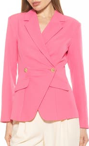 Alexia Admor Tansy Drape Double Breasted Blazer