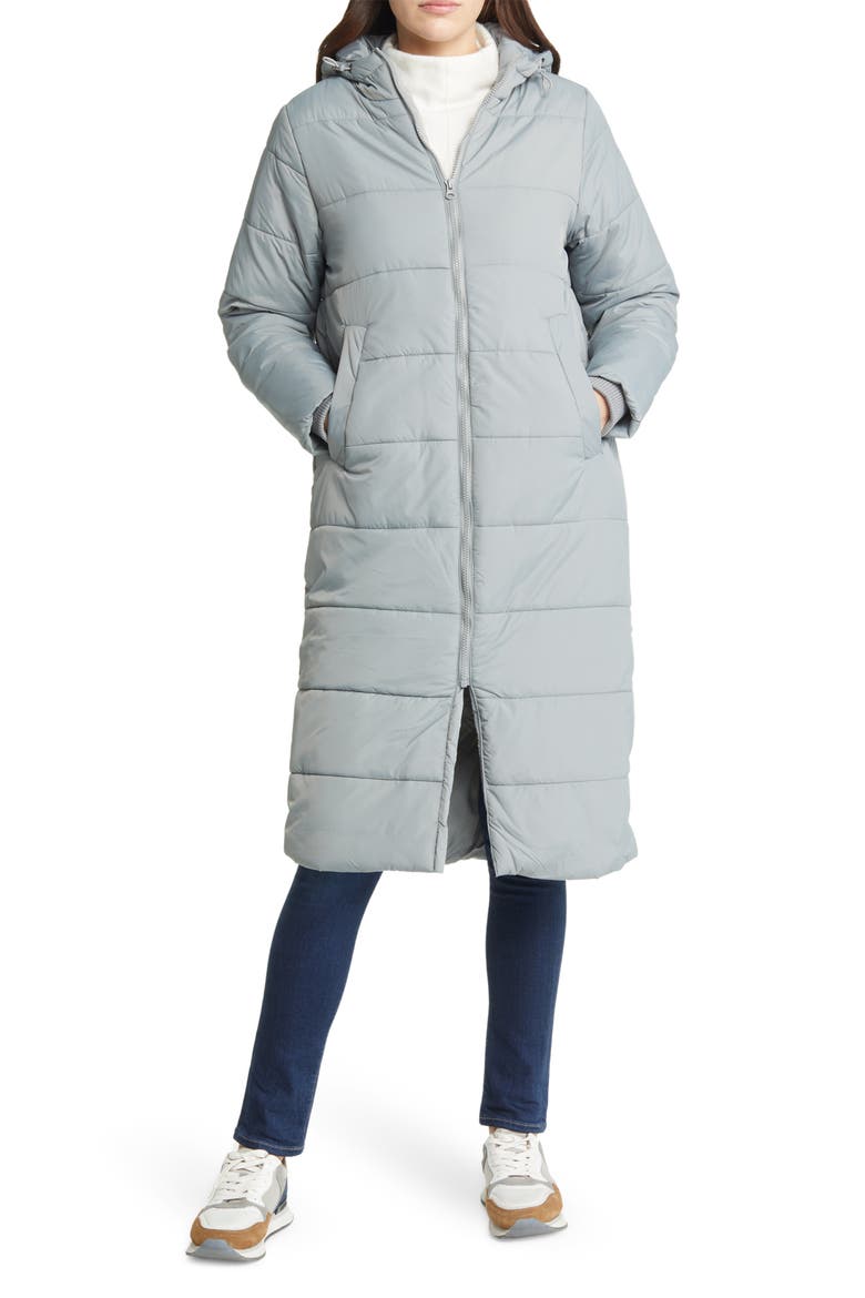 3-in-1 Long Quilted Waterproof Maternity Puffer Coat, Alternate, color, GRAPHITE