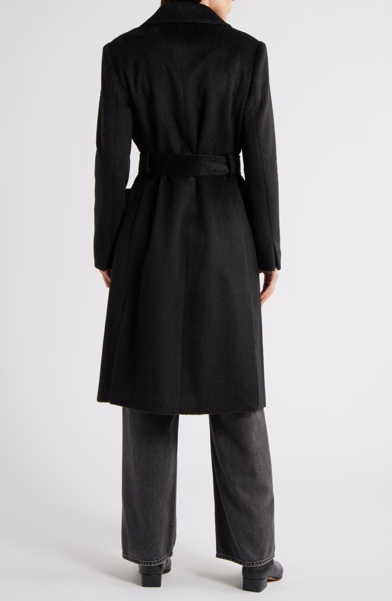 Sam Edelman Longline Wrap Coat, Alternate, color, Black