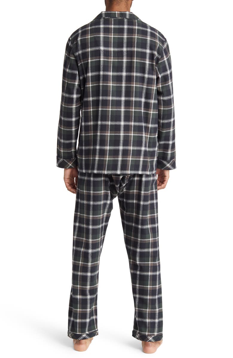 Majestic International Holiday Homecoming Cotton Flannel Pajamas, Alternate, color, Green