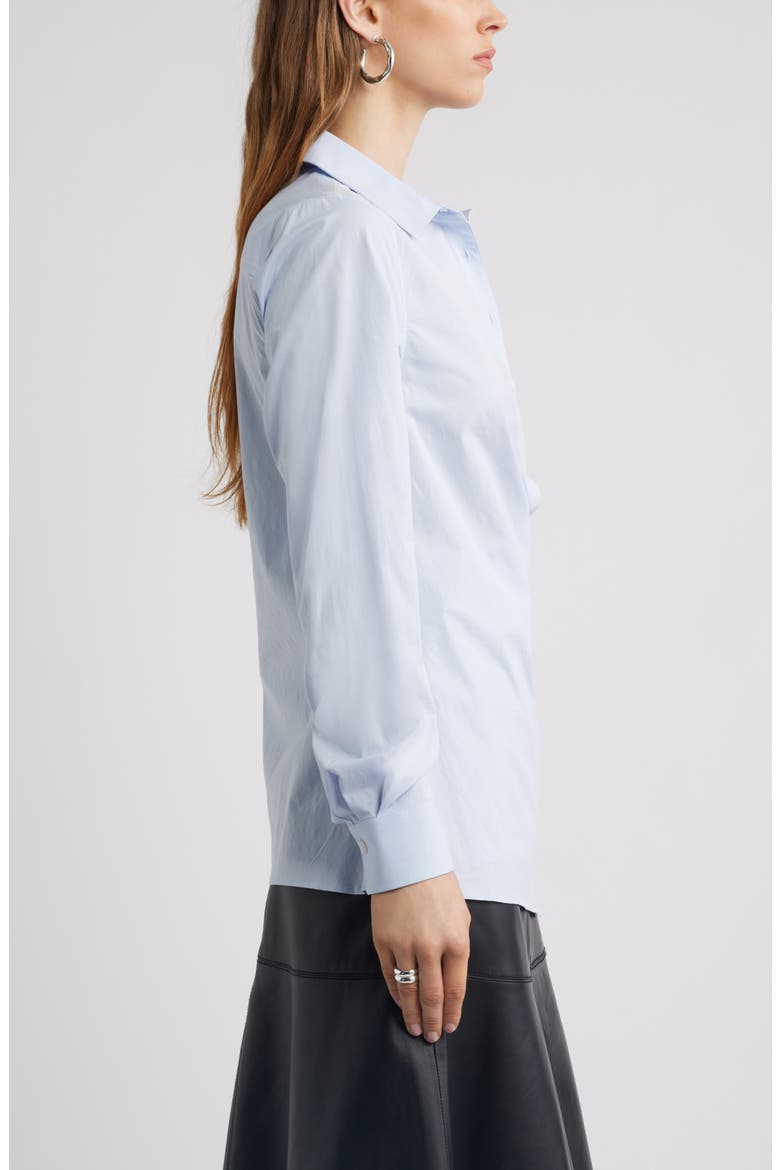 Long Sleeve Wrap Button-Up Shirt, Alternate, color, BLUE DUSK