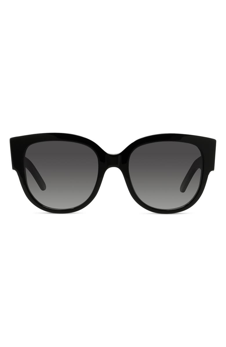 DIOR Wildior BU 54mm Cat Eye Sunglasses, Main, color, Black/ Grey