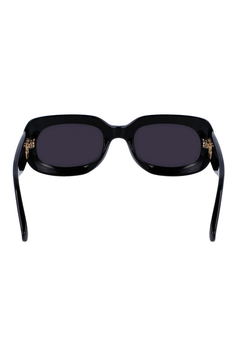 Medallion 52mm Rectangular Sunglasses, Alternate, color, BLACK