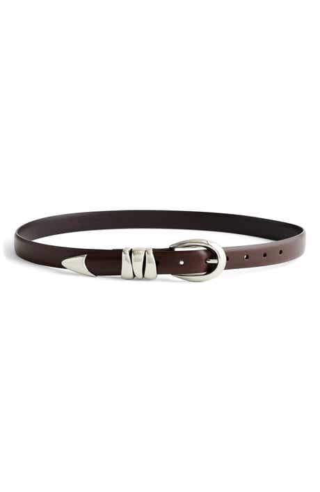 Triple Metal Keeper Leather Belt
