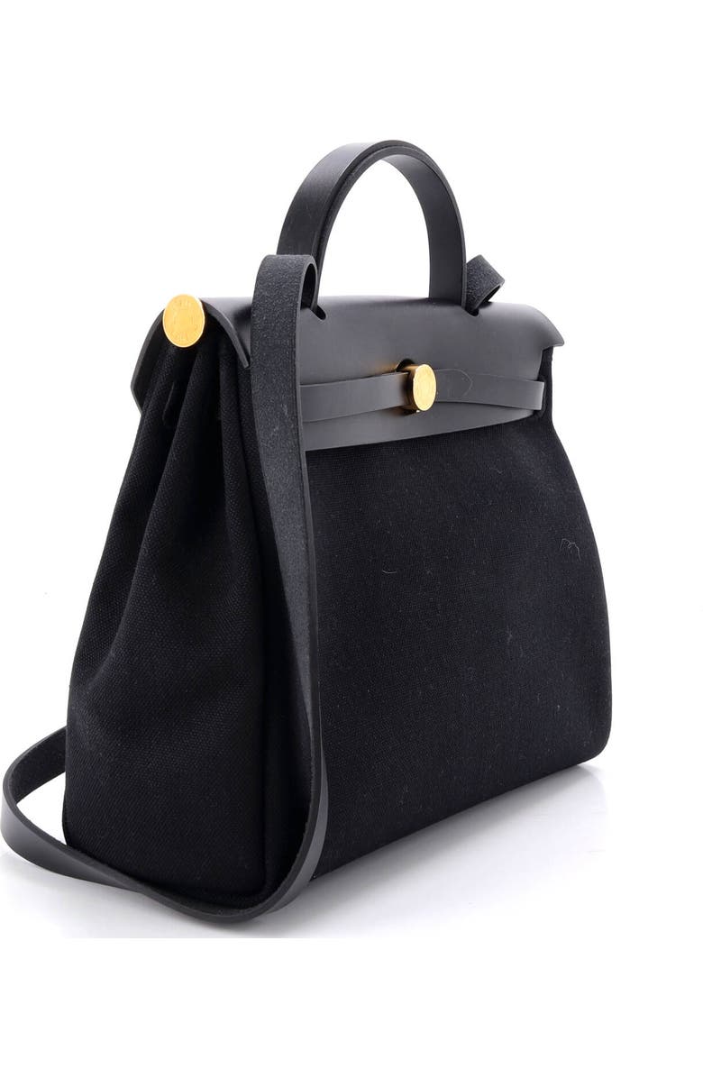 Pre-Owned Hermes Herbag Zip Leather and Toile 31, Alternate, color, Noir