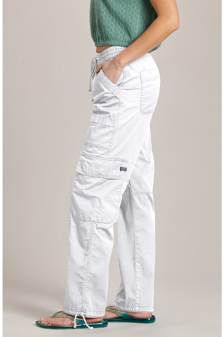 Tabitha Straight Leg Stretch Cotton Twill Cargo Pants, Alternate, color, WHITE