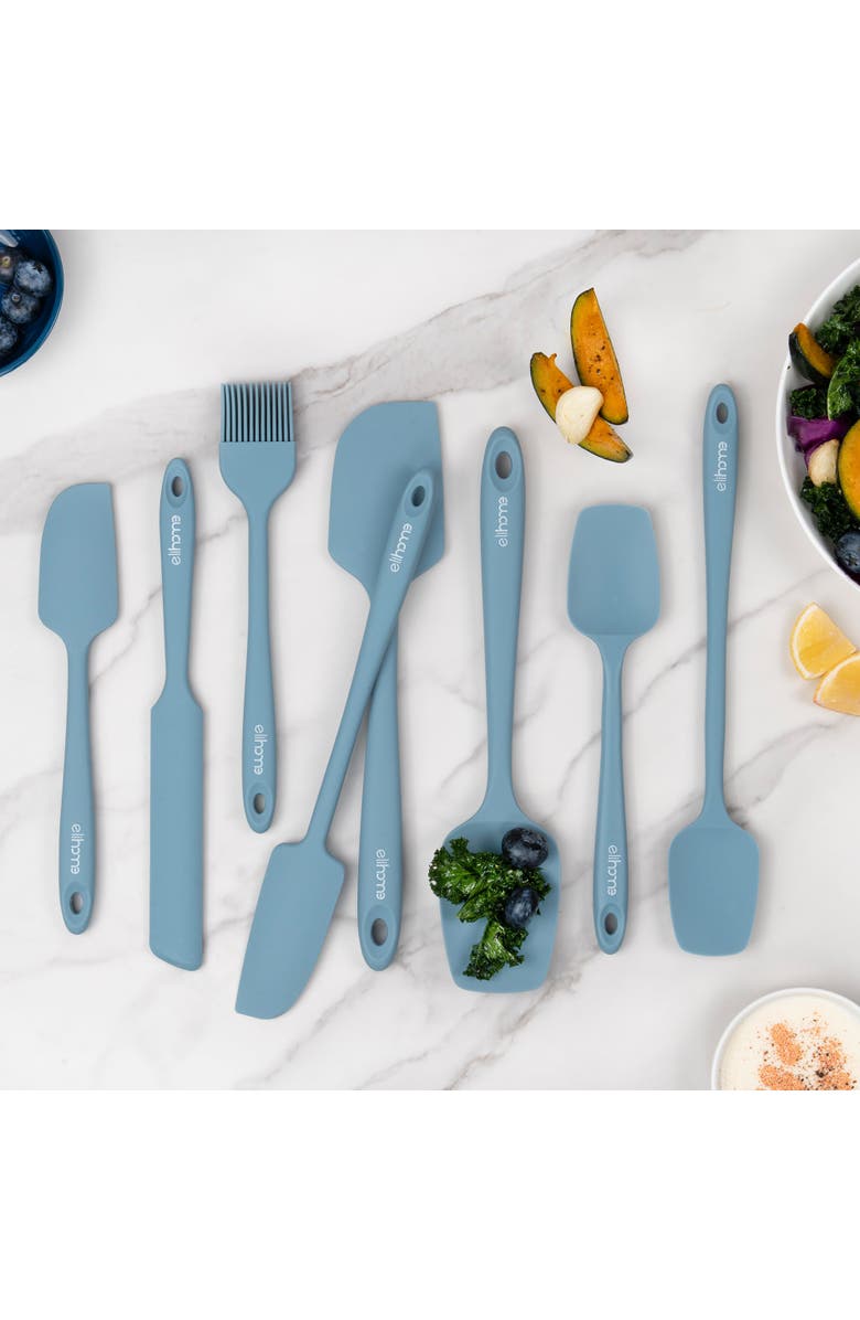 Eli Home 8 Piece Silicone Spatula Set, Main, color, Teal Grey