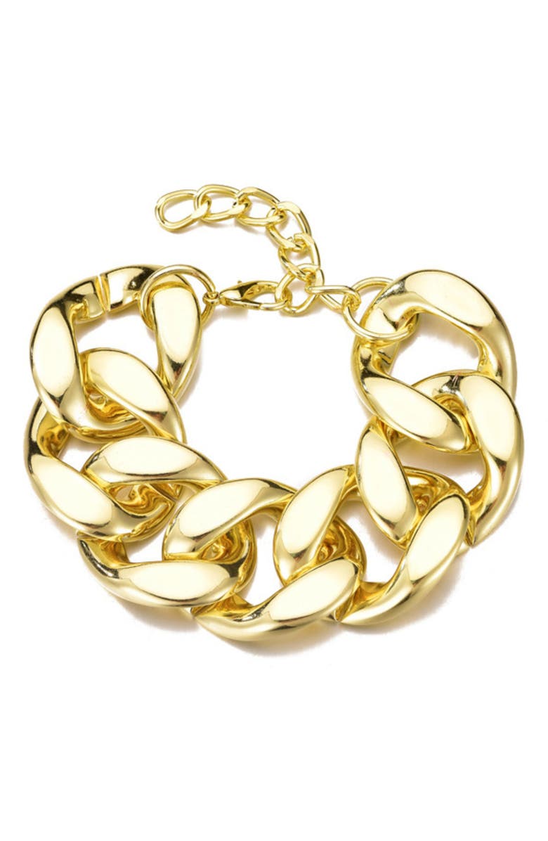 Adornia Lightweight Chunky Chain Bracelet, Main, color, Gold