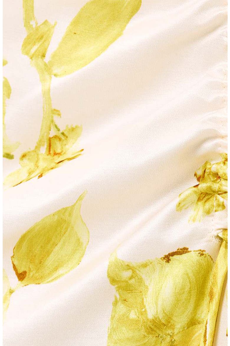 Kathy Satin Floral Midi Skirt, Alternate, color, FLEURZ YELLOW