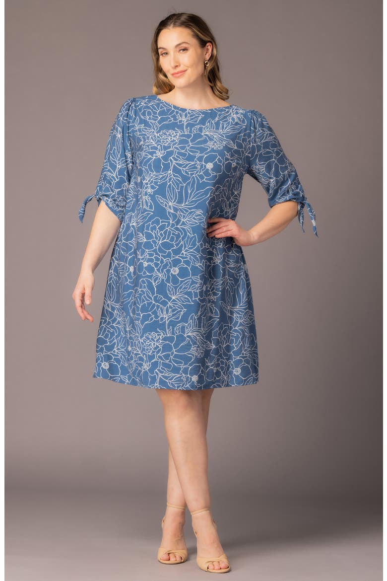 Manhattan Shift Dress, Alternate, color, BLUE FLORAL PRINT