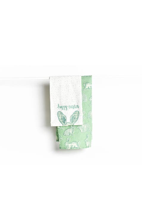 Sage Rabbit Hand Towels Set of 2