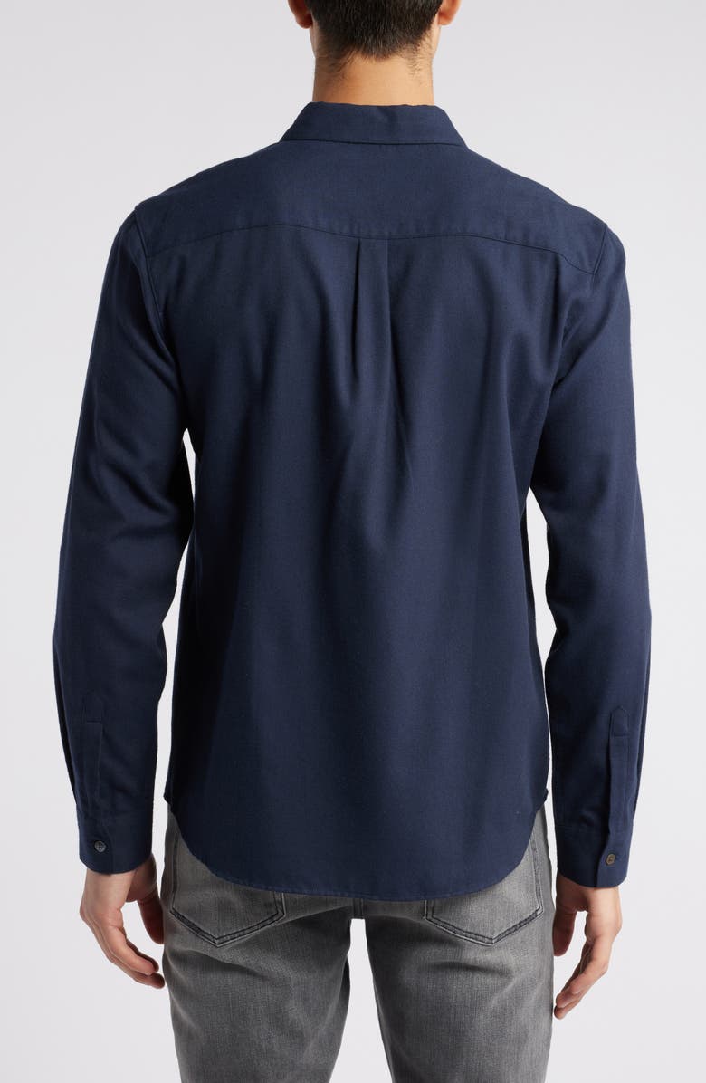 FRAME Cotton & Merino Wool Button-Up Shirt, Alternate, color, Dark Navy