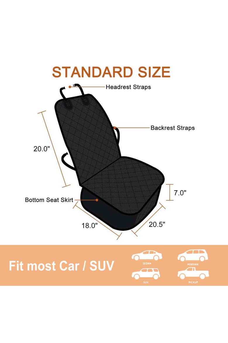 Quilted Pet Front Car Seat Cover Dog Travel Protection, Alternate, color, Multicolored