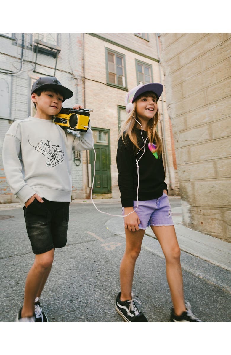 Deux par Deux Heart Embroidery Denim Shorts, Alternate, color, Mauve