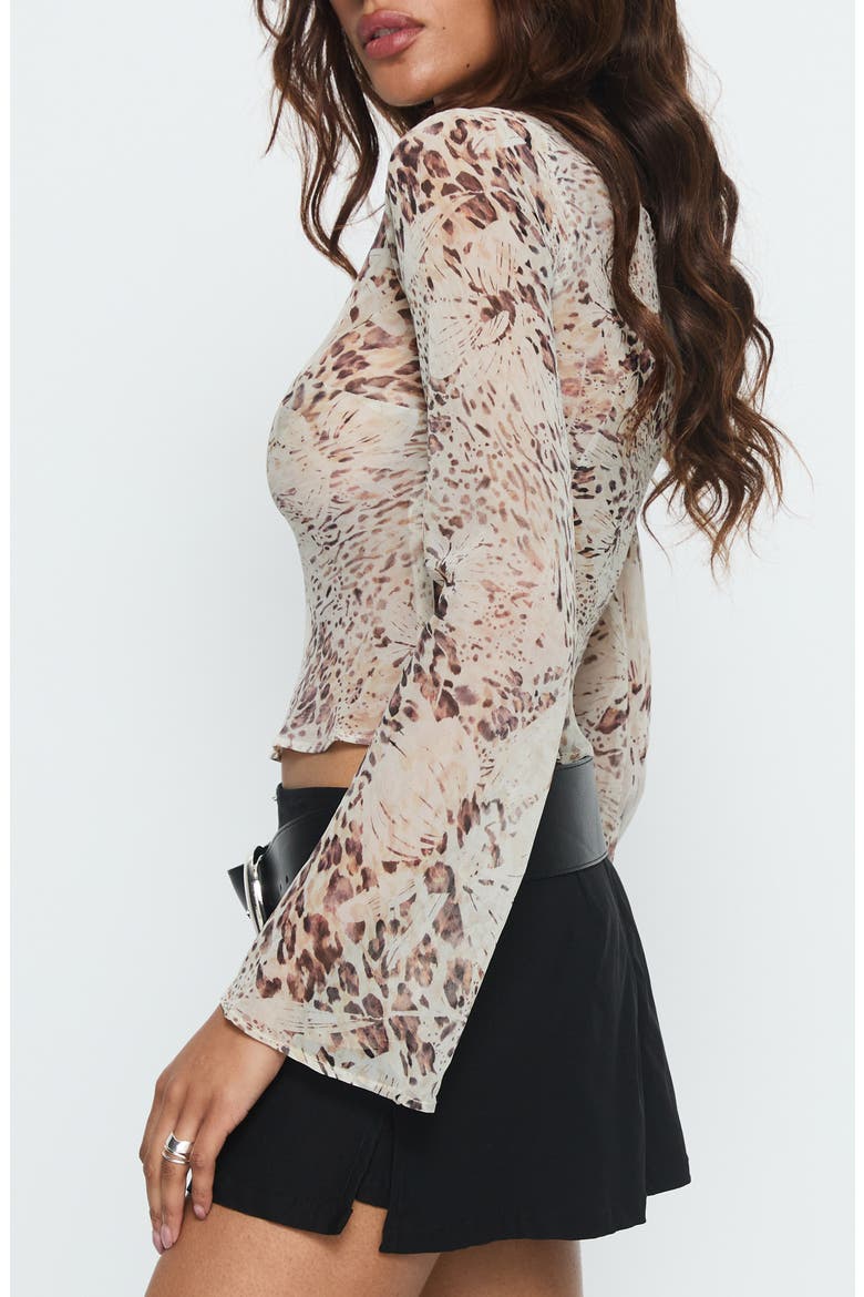 Edeline Print Crop Top, Alternate, color, CREAM ANIMAL
