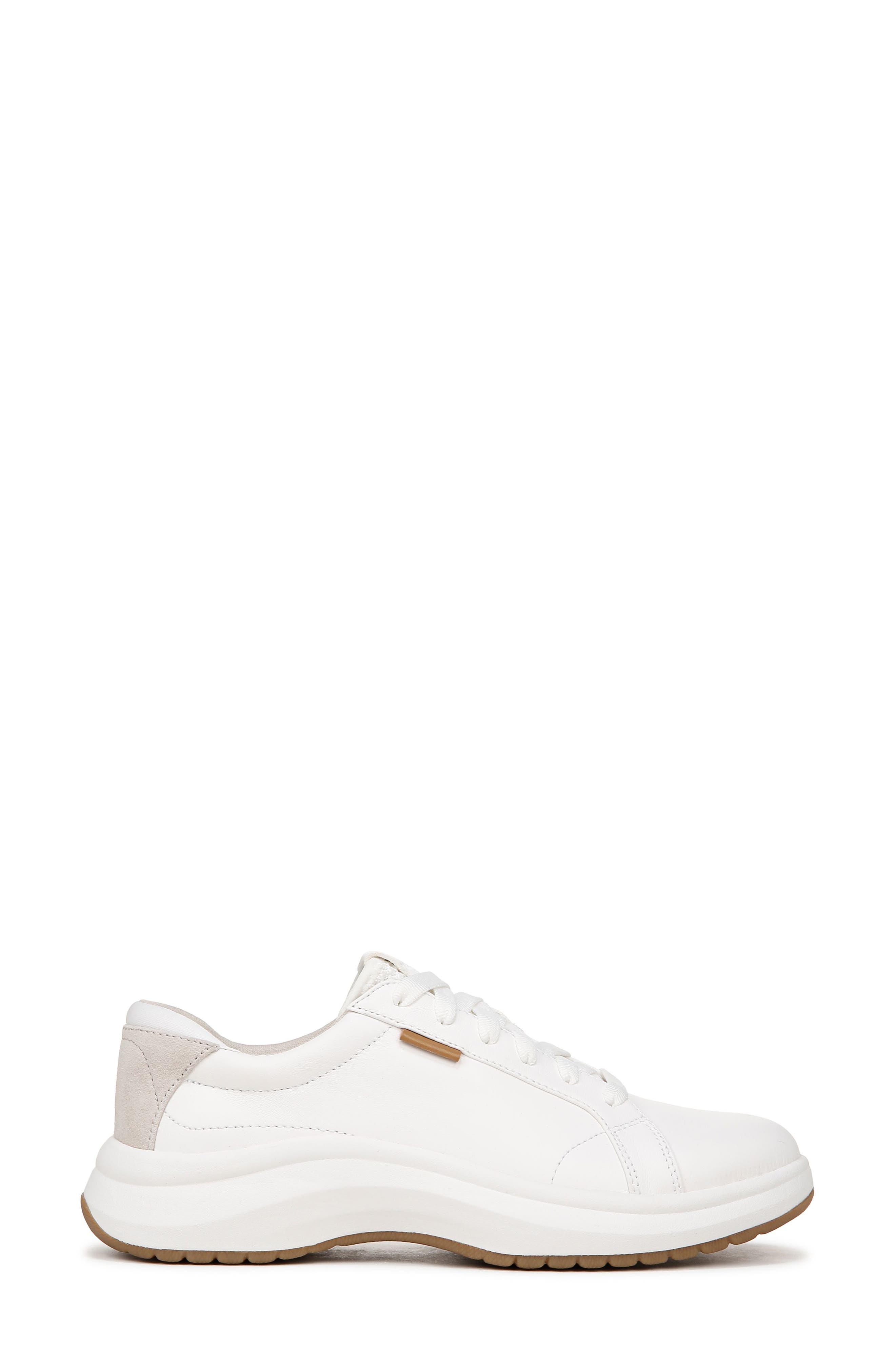 Feel Good Plantar Fasciitis Leather Sneaker (Women) - Wide Width Available, Alternate, color, WHITE