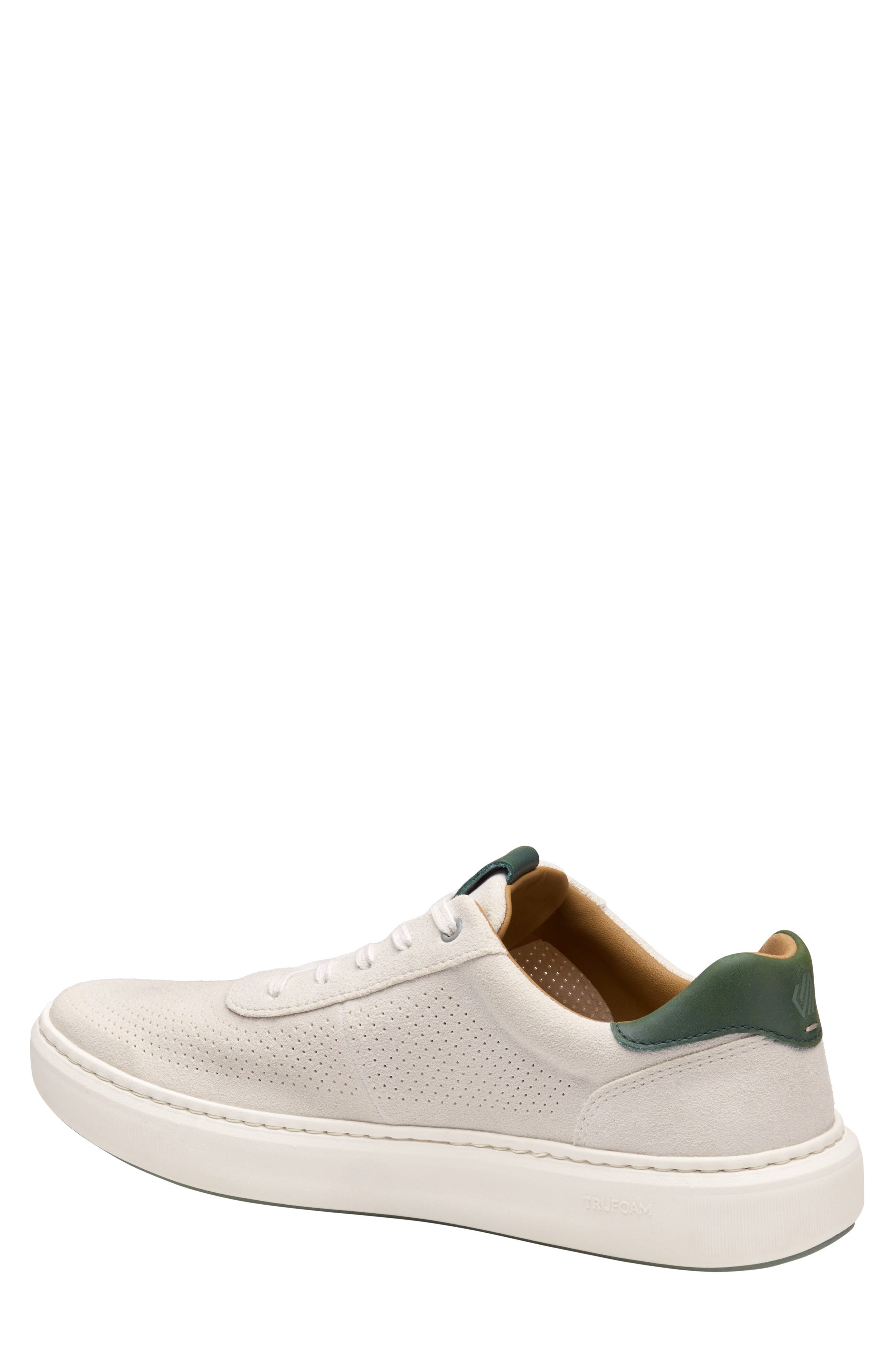 Anders Perforated Sneaker, Alternate, color, WHITE/ GREEN SUEDE