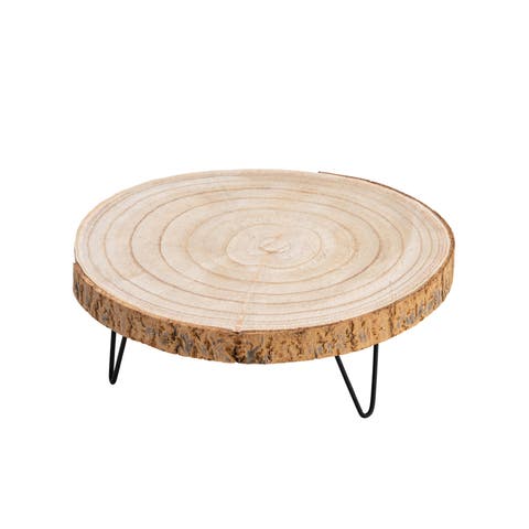 Decorative Paulownia Wood Pedestal, Natural