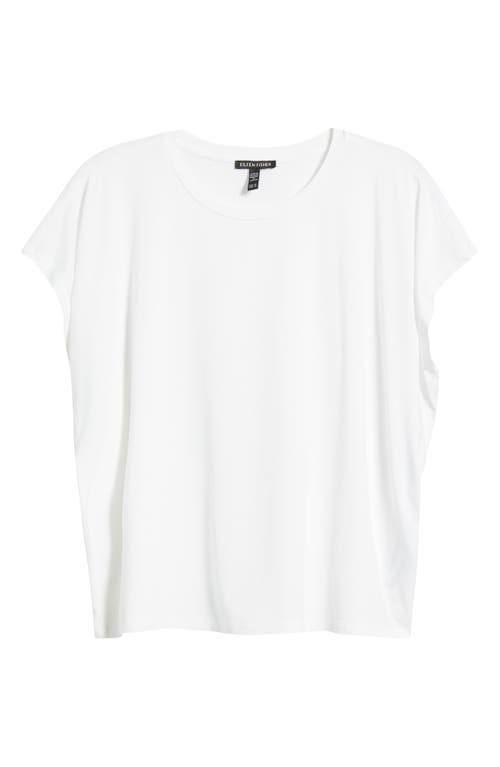 Eileen Fisher Crewneck Wedge Top In White