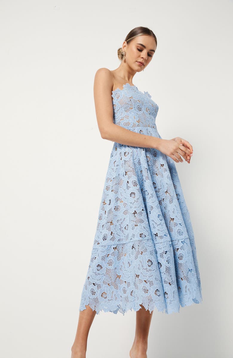 Elliatt Tia Floral Lace Midi Dress, Alternate, color, 