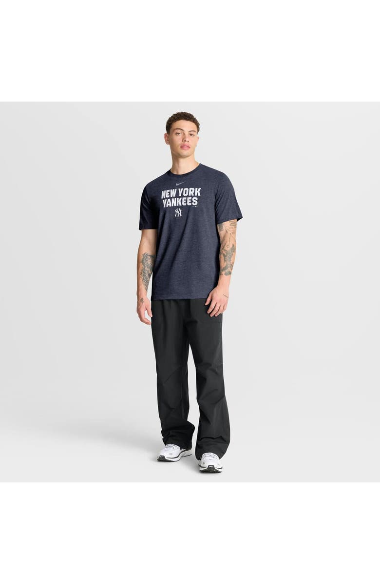 Nike Men's Nike Heather Navy New York Yankees Stacked Tri-Blend T-Shirt, Alternate, color, Heather Navy