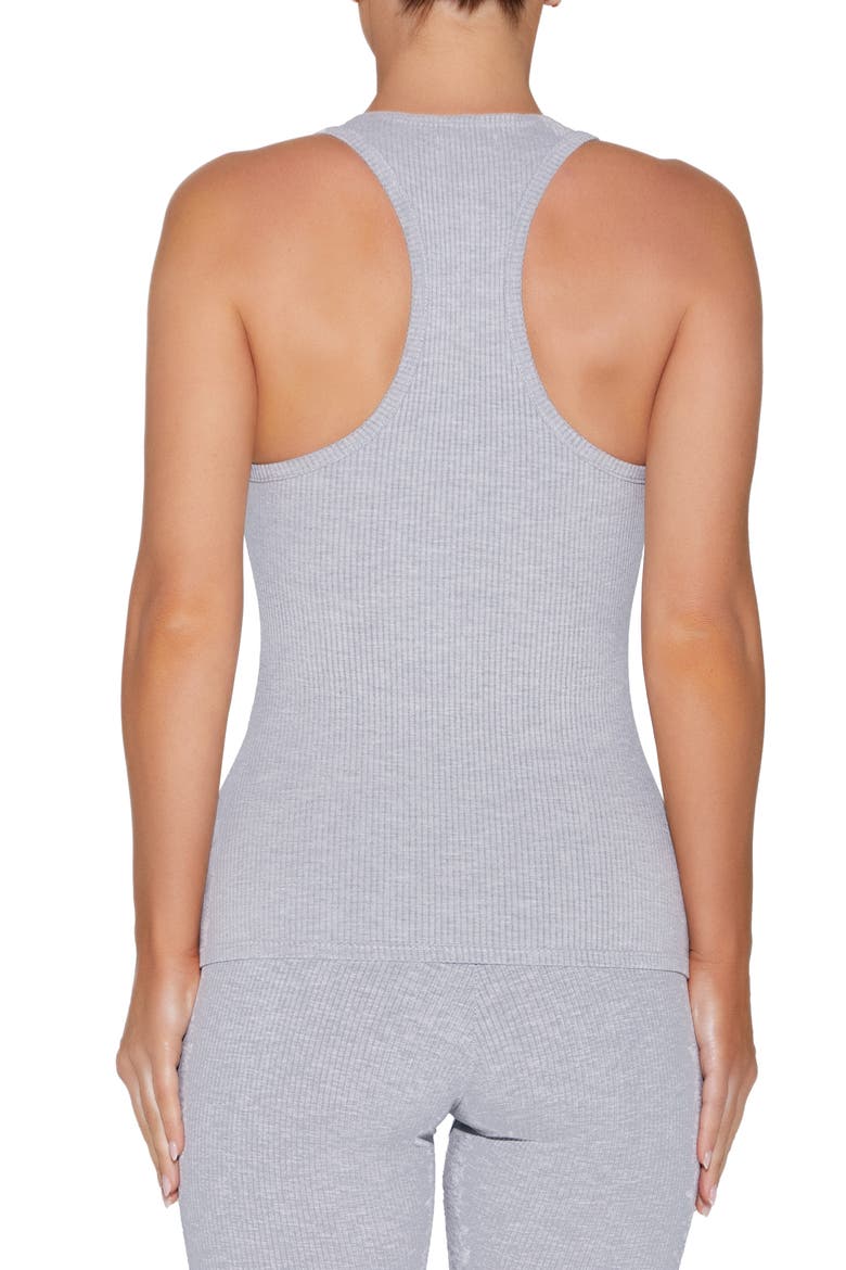 Racerback Rib Tank, Alternate, color, HEATHER GREY