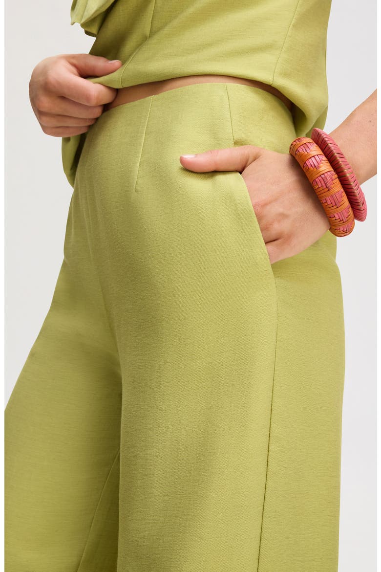 Ruffle Hem Ankle Pants, Alternate, color, COASTAL PALM