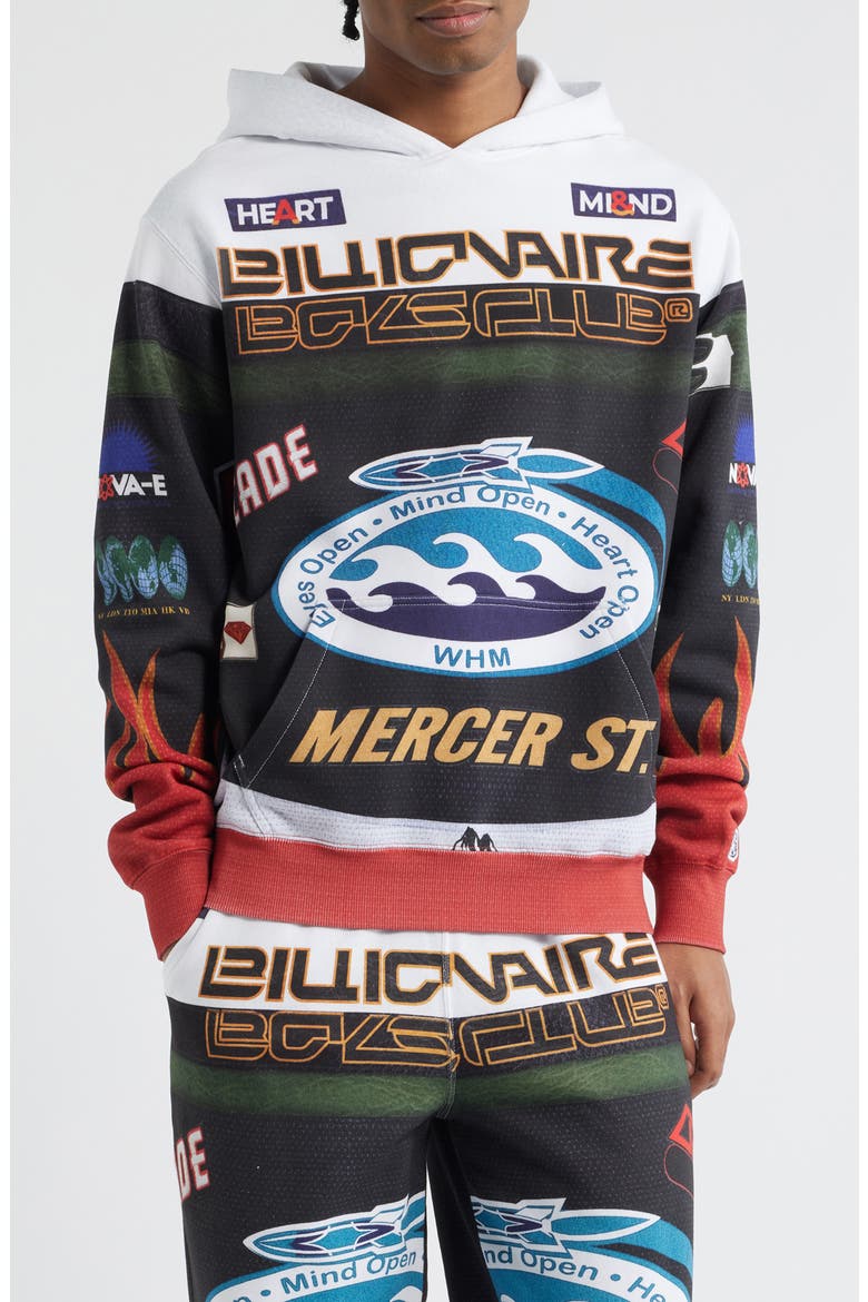 Mercer Street Cotton Graphic Hoodie, Main, color, WHITE