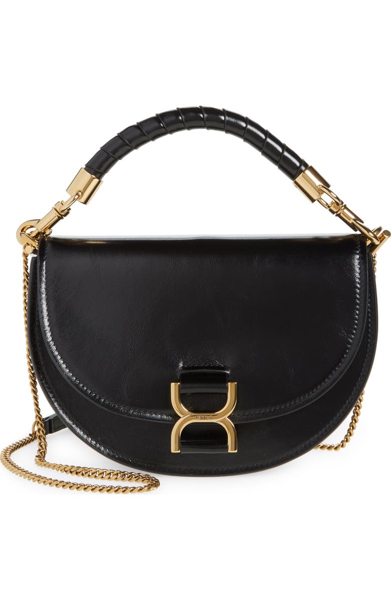 Chloé Marcie Chain Shiny Leather Top Handle Bag, Main, color,