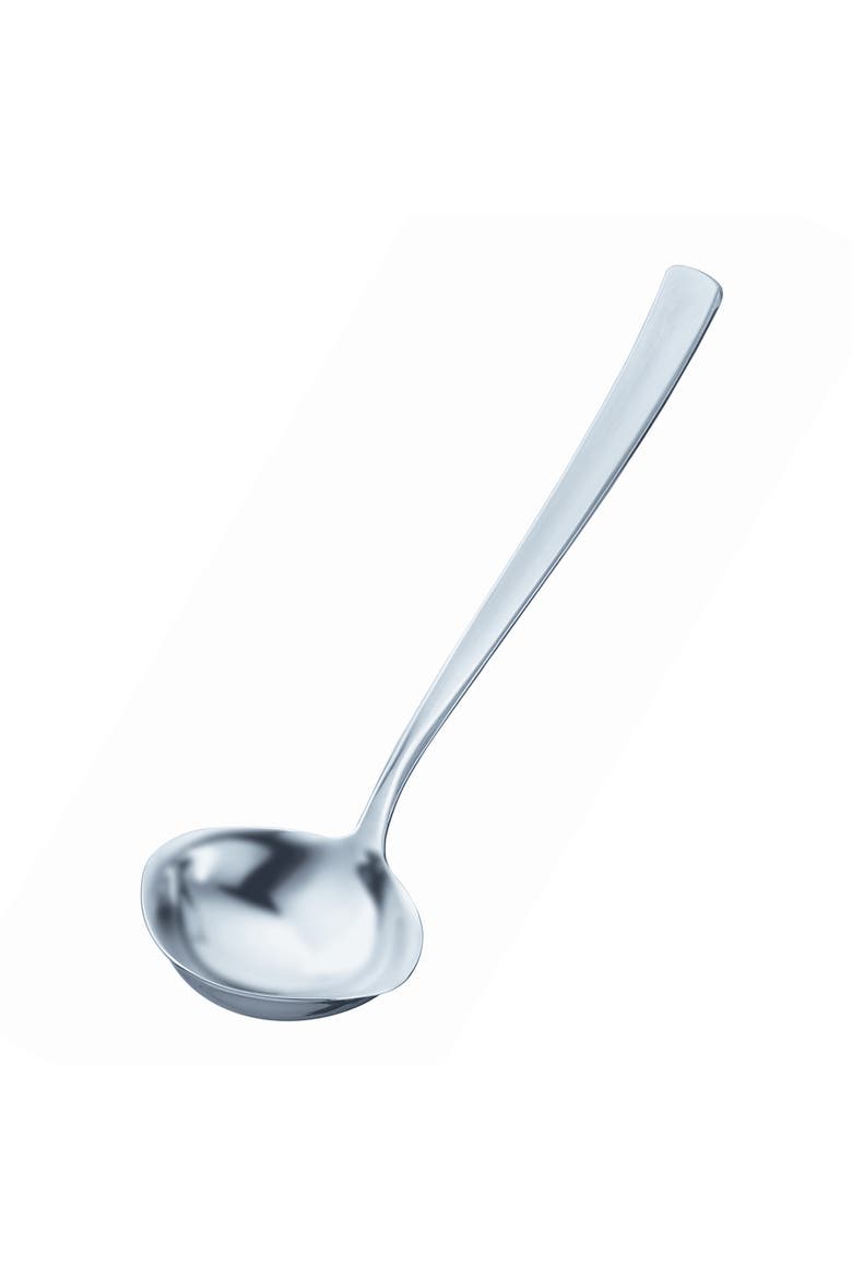 Stainless Steel Soup Ladle with Flat Handle, 1.7-ounce, Main, color, Silver