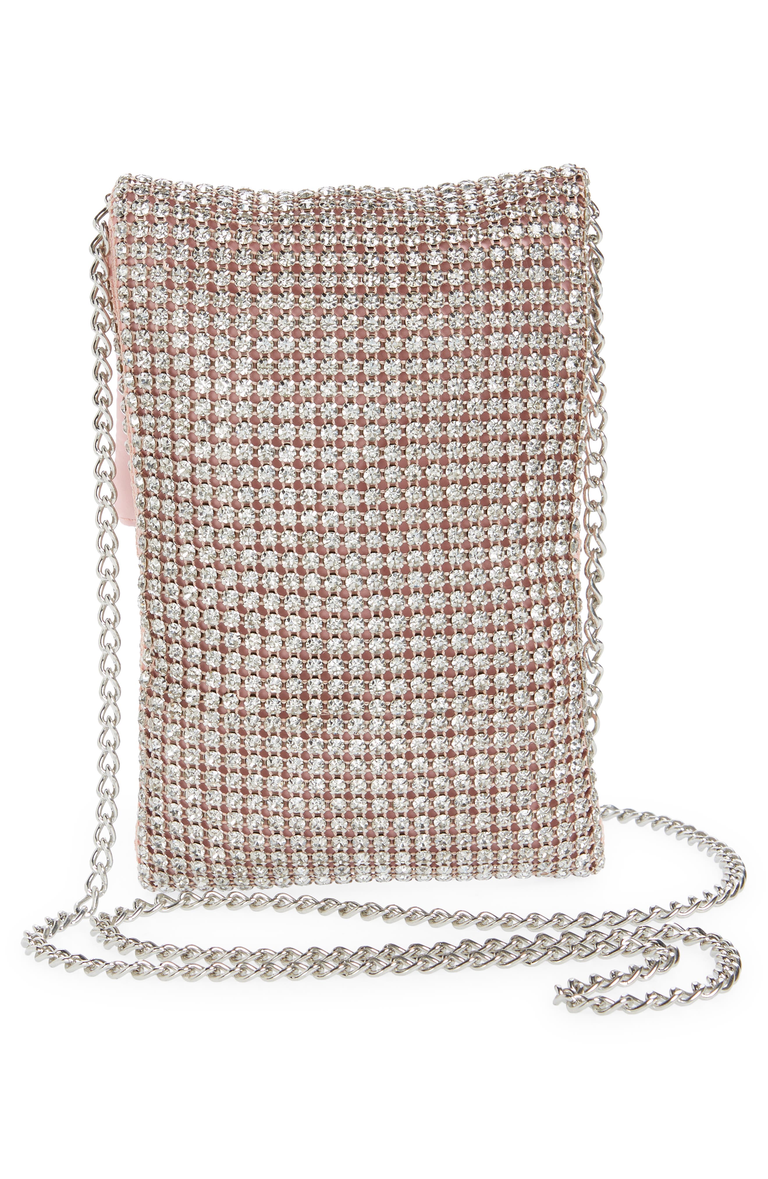 Mali + Lili Dahlia Rhinestone Crossbody Bag, Alternate, color, Silver