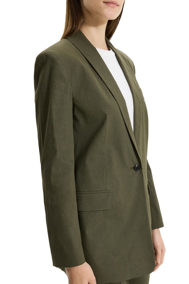Good Shawl Collar Linen Blend Blazer, Alternate, color, DARK OLIVE